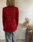 Glitter blazer rood