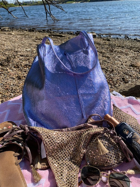 Purple beach bag