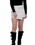 Flower skort purple