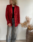 Glitter blazer rood