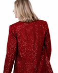 Glitter blazer rood