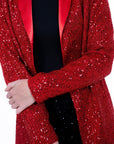 Glitter blazer rood